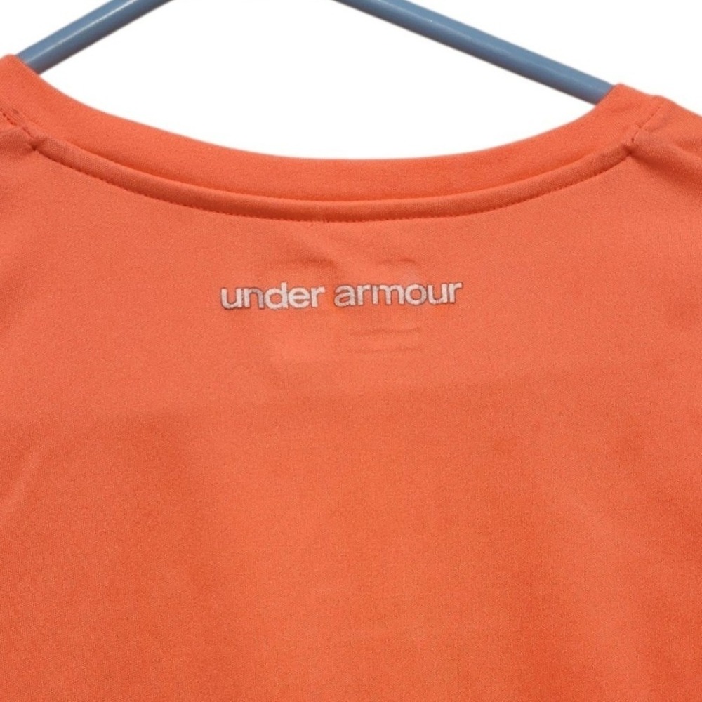 Under Armour Womens HeatGear V-Neck Short Sleeve Training Shirt Orange Medium - Picture 3 of 7